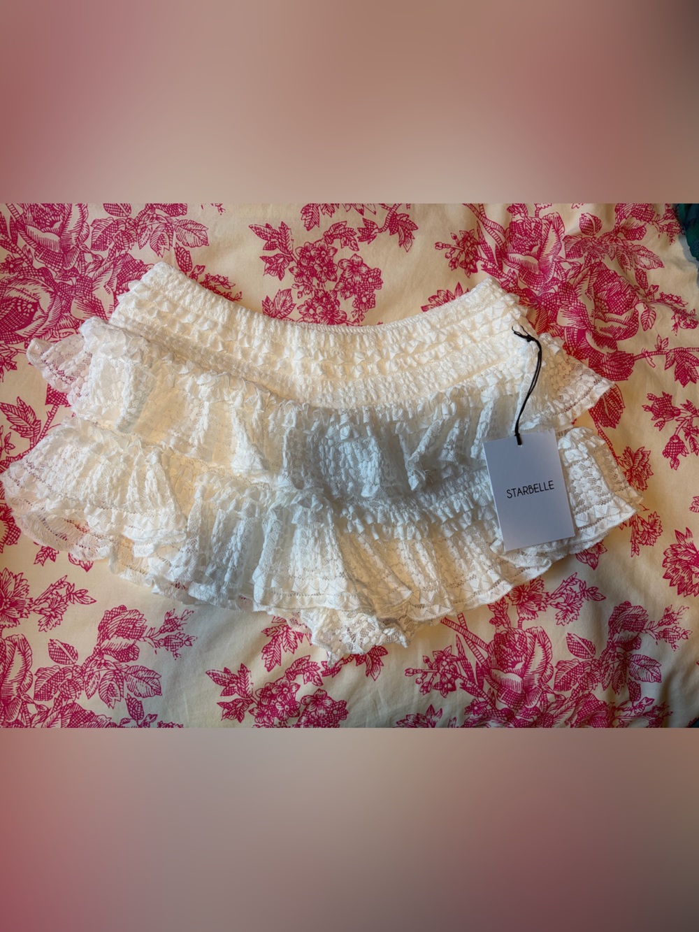 Starbelle White Ruffled Lace Shorts/Skort